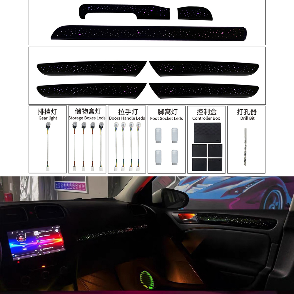 Led Ambient Interior Car Lights App Control - 폭스바겐 골프 6 GTI MK6 2008-2013용