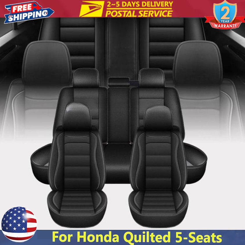 Leather Car Seat Covers Full Set Universal - 블랙 유니버설 시트 커버 5인승 혼다용
