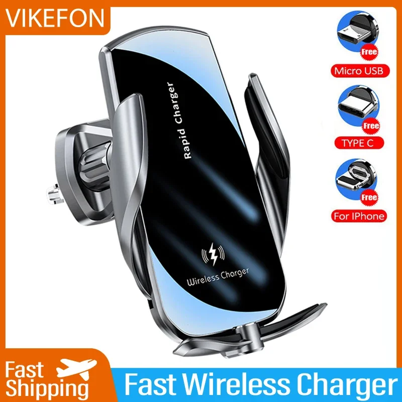 Wireless Car Charger Mount Fast Charging - VIKEFON 차량용 무선 충전기, 아이폰 15,