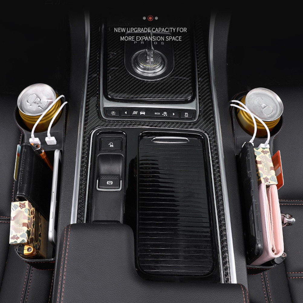 Seat Gap Filler Organizer With Usb Charger - 자동차 시트 틈새 수납함 블랙 범용