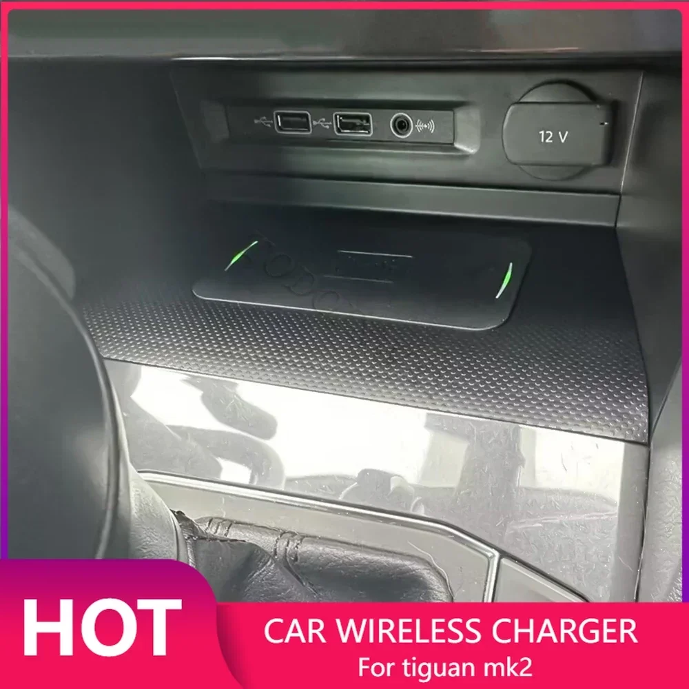 Wireless Car Charger Mount Fast Charging - 폭스바겐 티구안 MK2 올스페이스 타루 2017-2021용