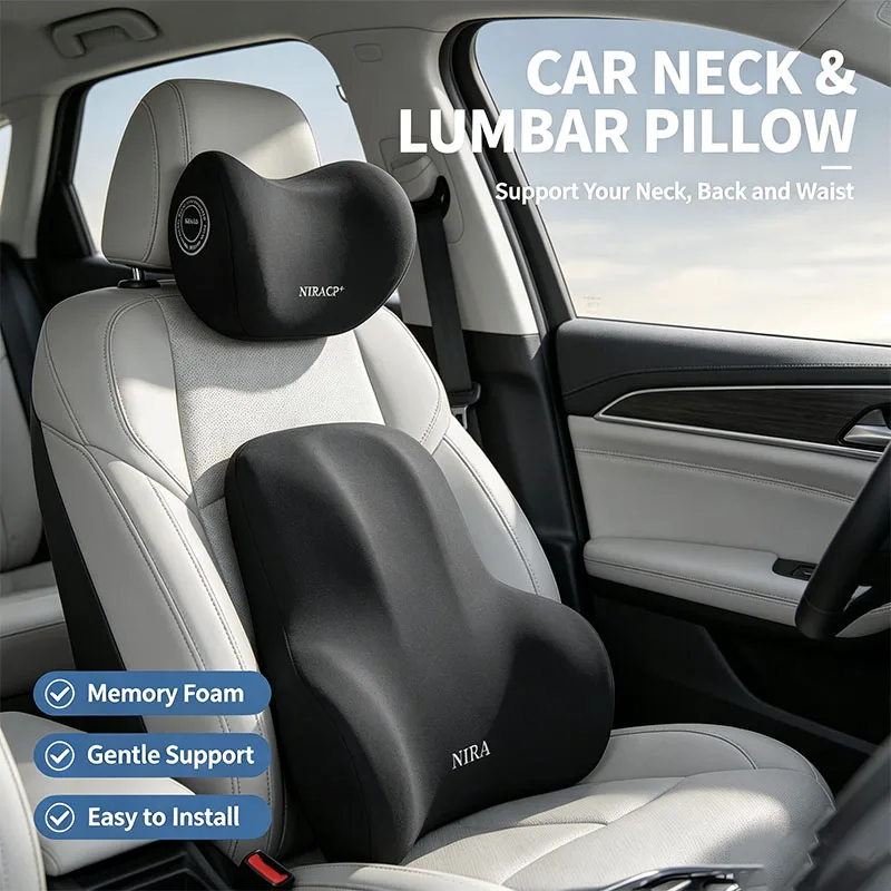 Memory Foam Car Neck Pillow Lumbar Support - 새로운 메모리폼 차량용 목베개는 요추를 보호하고,