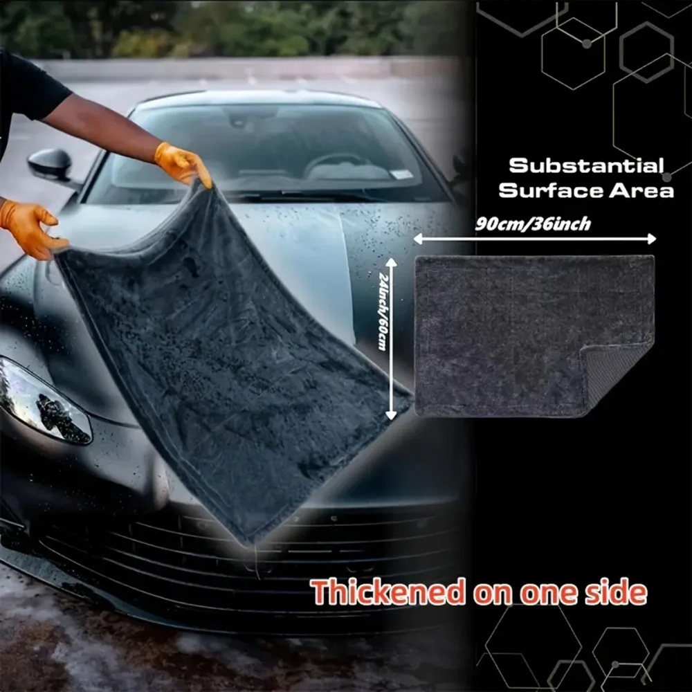 Microfiber Car Drying Towel Super Absorbent - 대형 짙은 회색 자동차 마이크로 화이버