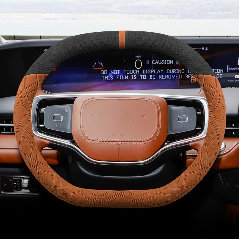 Car Steering Wheel Cover Anti Slip Breathable - 링컨 노틸러스 2021-2025 나파 가죽 스티어링
