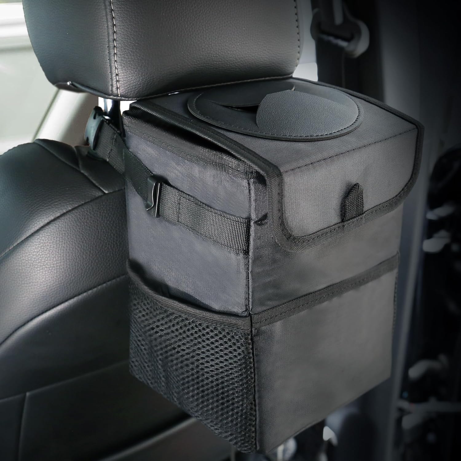 Waterproof Car Trash Can With Lid - 뚜껑 및 방수 보관 가방이 포함된