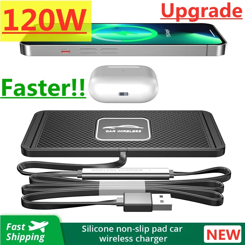 Wireless Car Charger Mount Fast Charging - 실리콘 패드 스탠드 무선 충전기 자동차