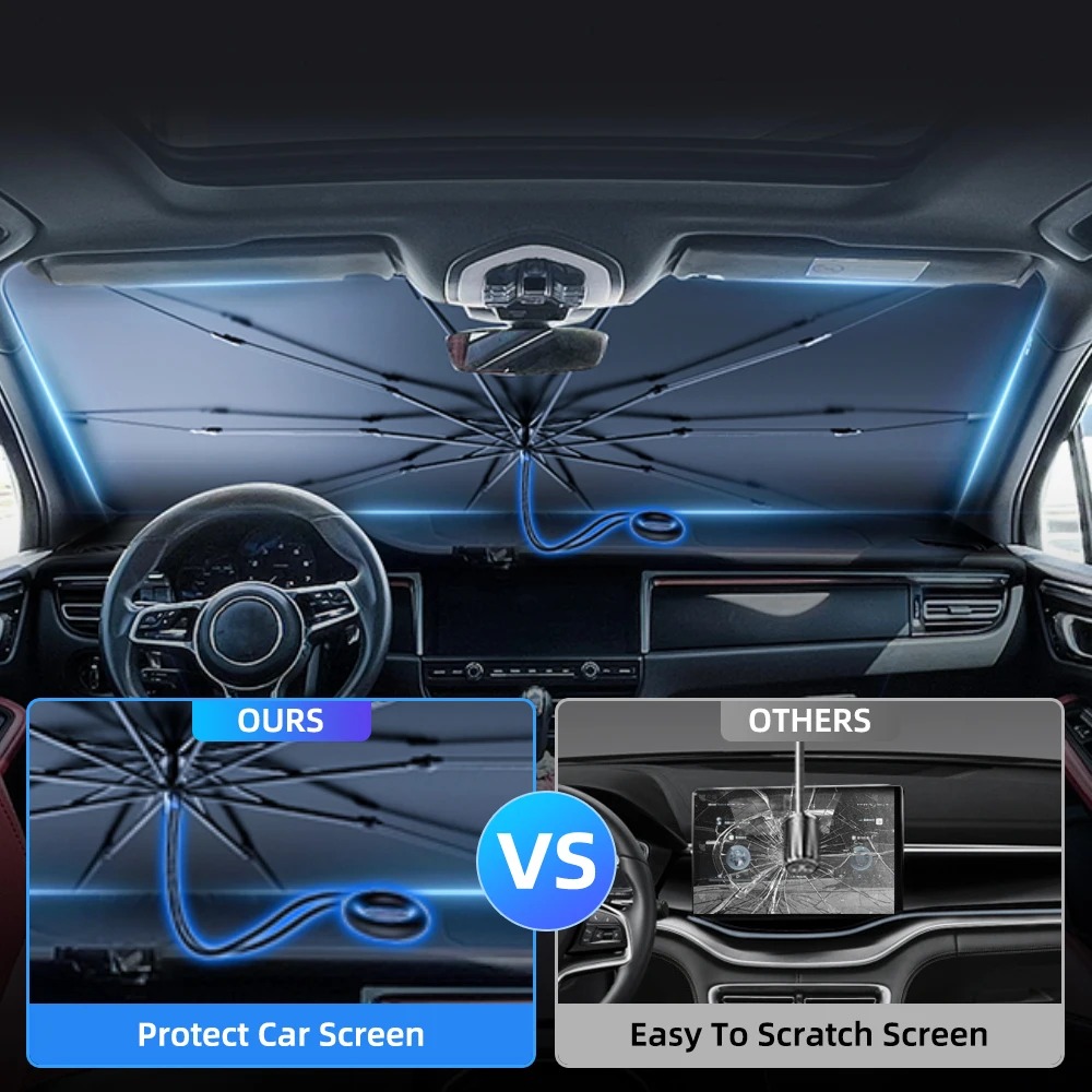 새로운 업그레이드 된 자동차 앞 유리 차양 안티 uv  - Car Sunshade Windshield Umbrella Foldable 리뷰 및 가격