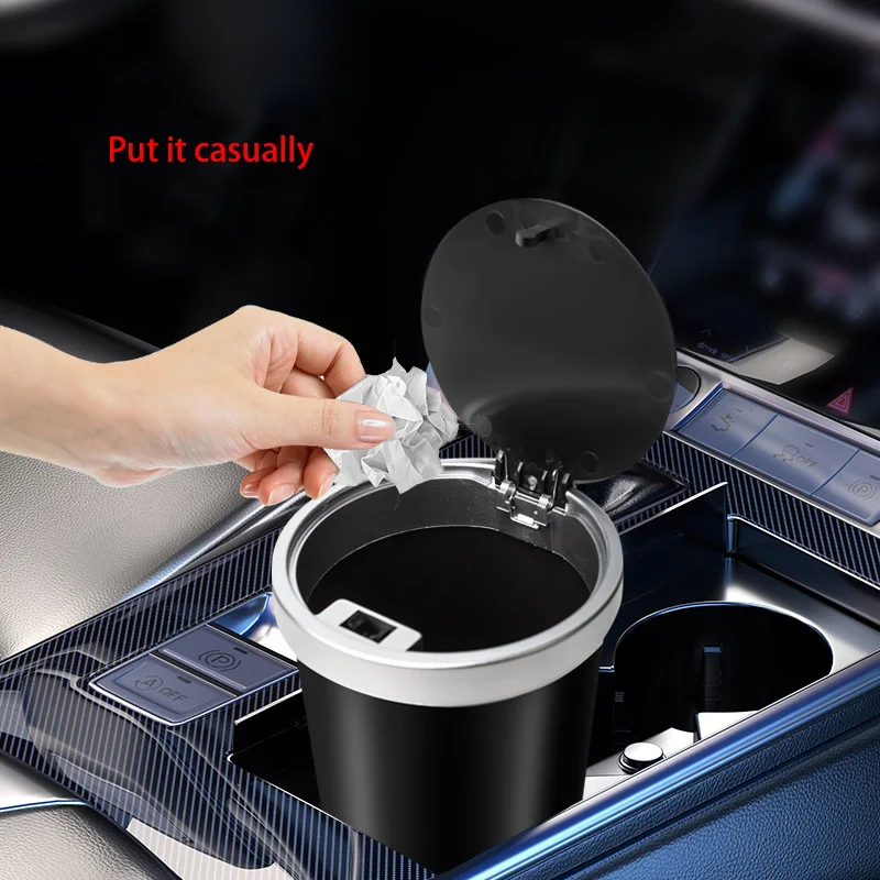 컵 홀더용 보관함 간편한 누름 팝업 뚜껑이 있는 소형  - Waterproof Car Trash Can With Lid 리뷰 및 가격