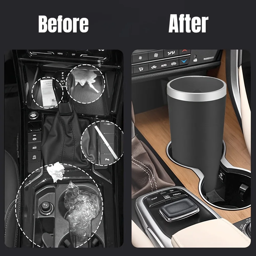 컵 홀더용 보관함 간편한 누름 팝업 뚜껑이 있는 소형  - Waterproof Car Trash Can With Lid 리뷰 및 가격