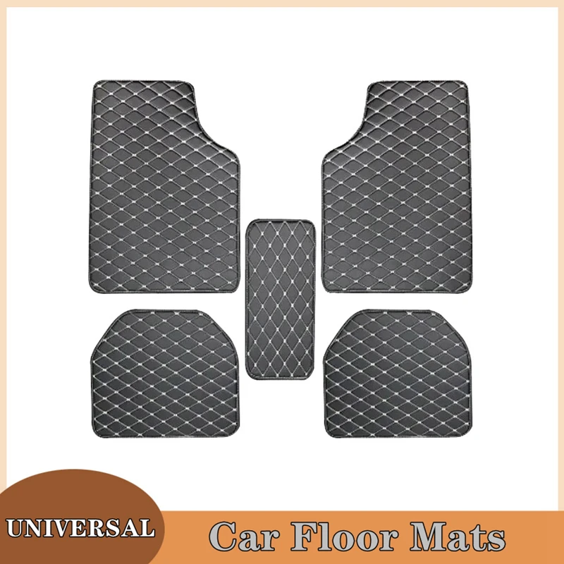 자동차 바닥 매트 5Pcs 유니버설 품질 PU 가죽 방 - Car Floor Mats Universal Waterproof Leather 리뷰 및 가격