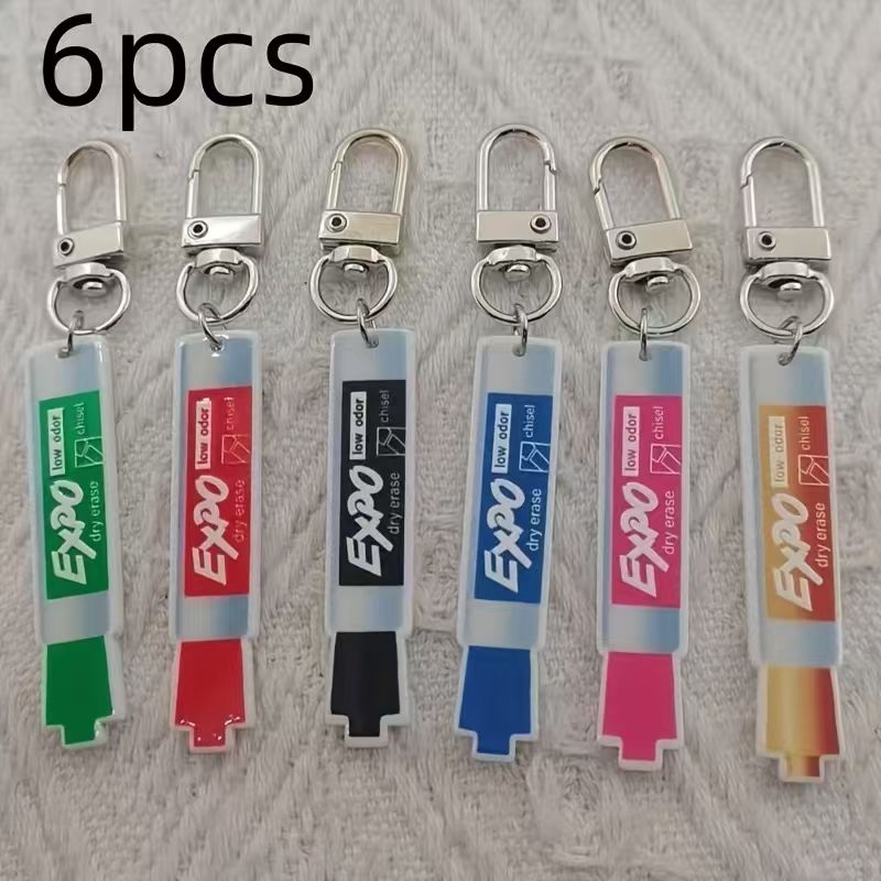 6개 아크릴 펜 키체인, 합금 하이킹 버클, 가방 및  - Car Accessories 리뷰 및 가격