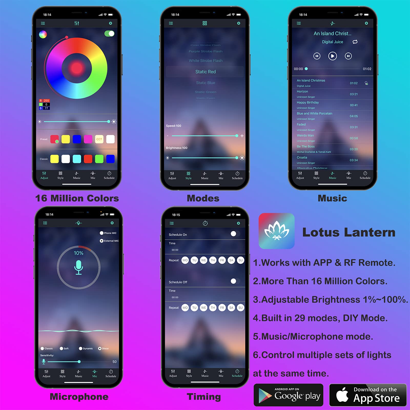 LED 자동차 인테리어 앰비언트 스트립 조명, RGB  - Led Ambient Interior Car Lights App Control 리뷰 및 가격