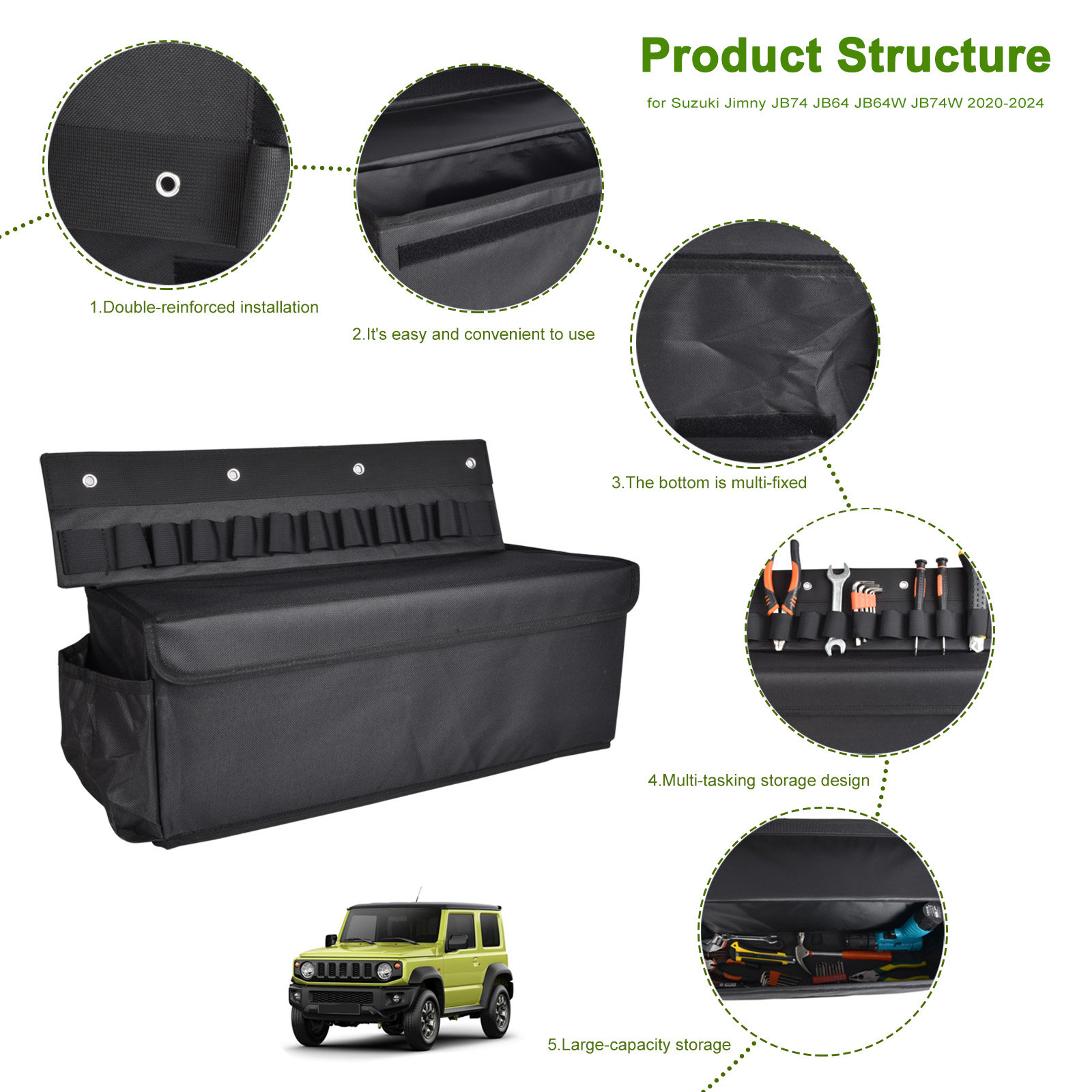 스즈키 짐니 JB74 JB64 JB64W JB74W 2 - Car Trunk Organizer Foldable Storage Box 리뷰 및 가격