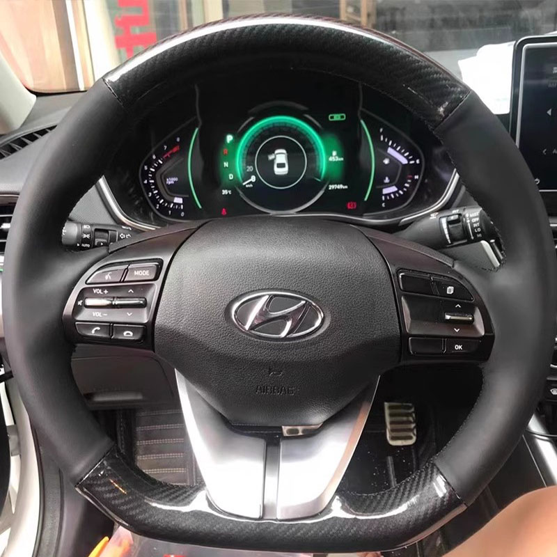 현대 엘란트라 4 2016-2019 아이오닉 2017- - Car Steering Wheel Cover Anti Slip Breathable 리뷰 및 가격