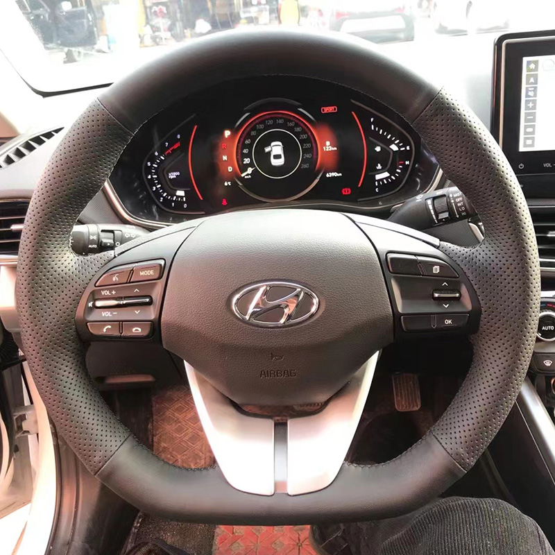 현대 엘란트라 4 2016-2019 아이오닉 2017- - Car Steering Wheel Cover Anti Slip Breathable 리뷰 및 가격
