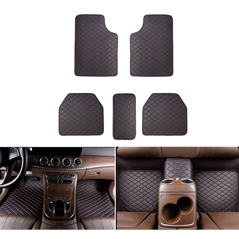 5PCS 유니버설 맞는 자동차 바닥 매트 모든 날씨 가 - Car Floor Mats Universal Waterproof Leather 리뷰 및 가격