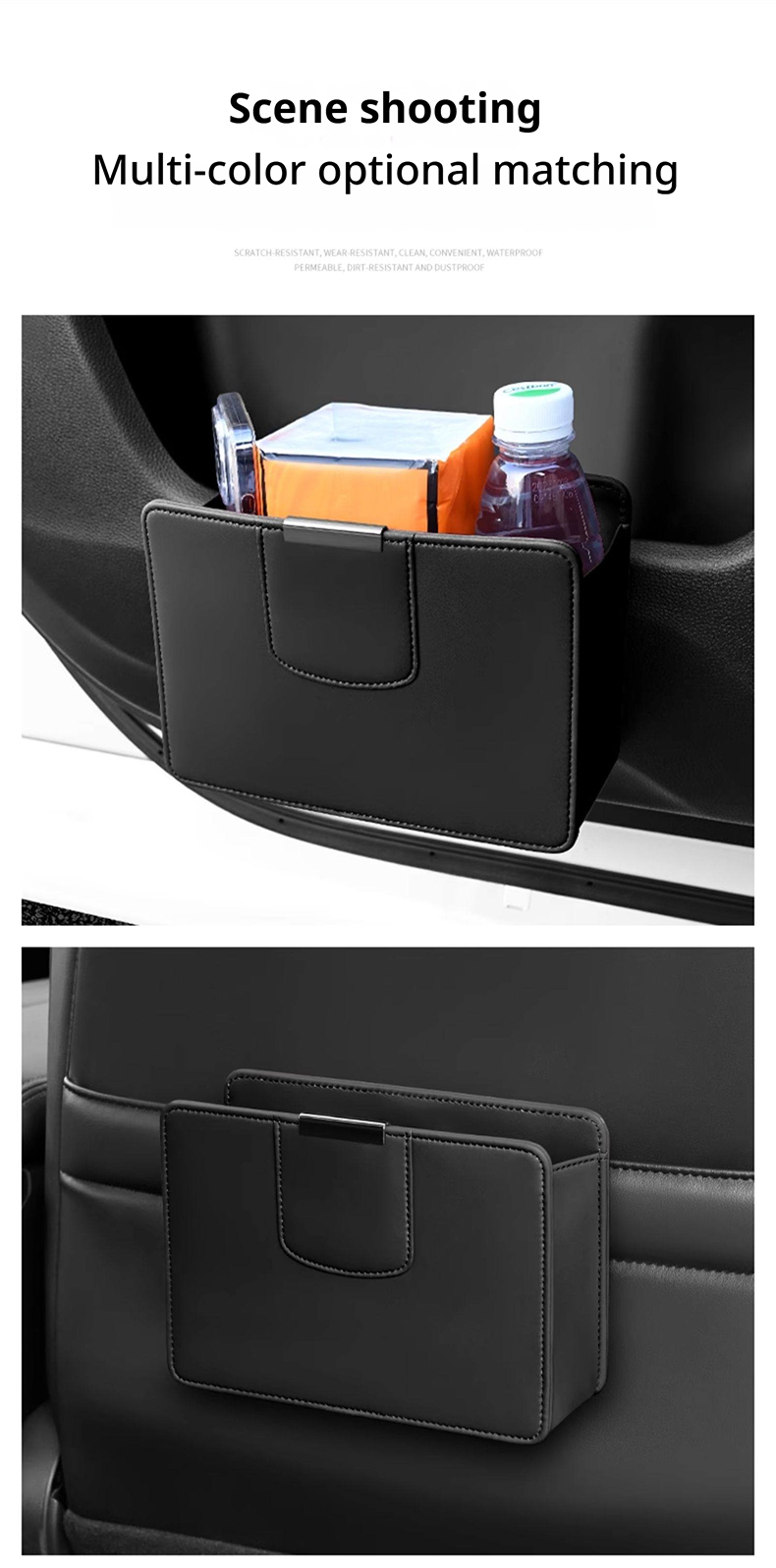 차량용 쓰레기통 걸이형 가죽 쓰레기봉투 시트백 수납함  - Waterproof Car Trash Can With Lid 리뷰 및 가격