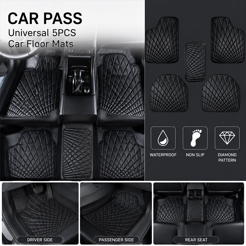 카 패스 유니버셜 5종 가죽 자동차 바닥 매트 방수 미 - Car Floor Mats Universal Waterproof Leather 리뷰 및 가격