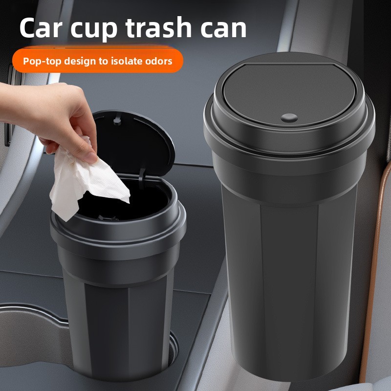 자동차 쓰레기통 방수 컵 홀더 모양 미니 다기능 수납함 - Waterproof Car Trash Can With Lid 리뷰 및 가격