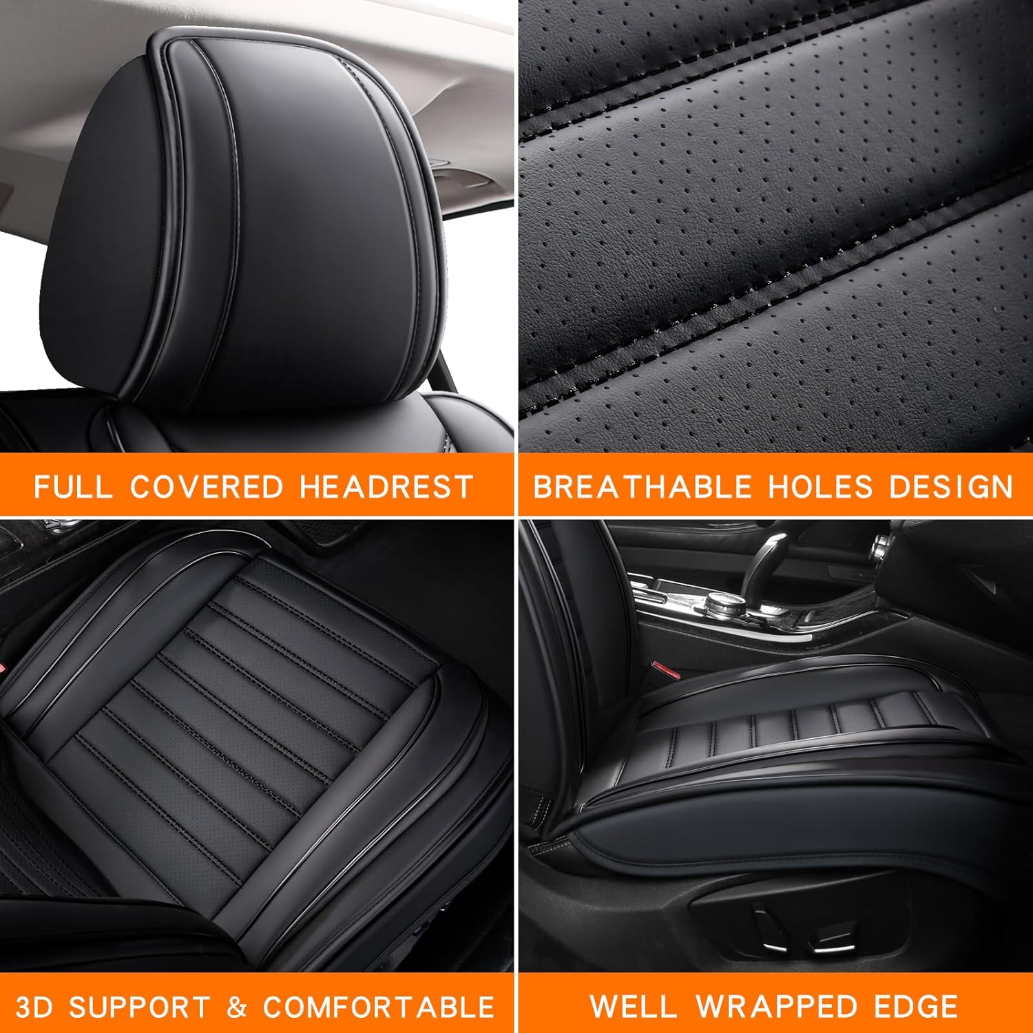 5종 풀세트 자동차 시트 커버 PU 가죽 앞좌석 뒷좌석 - Leather Car Seat Covers Full Set Universal 리뷰 및 가격