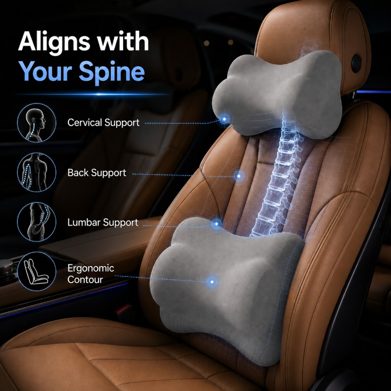 유니버설 자동차 헤드레스트 목베개 요추 지지 쿠션 메모 - Memory Foam Car Neck Pillow Lumbar Support 리뷰 및 가격