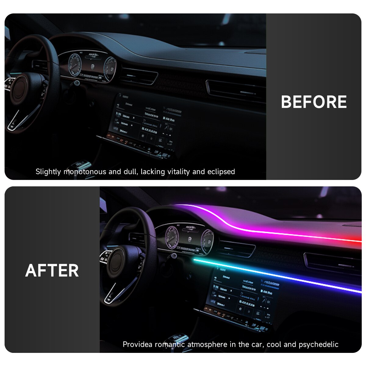 자동차 LED 앰비언트 라이트, USB 64 색 아크릴 - Led Ambient Interior Car Lights App Control 리뷰 및 가격