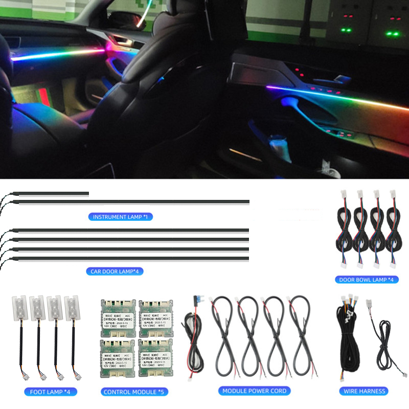 LED 자동차 실내 무드등 64 RGB 심포니 아크릴  - Led Ambient Interior Car Lights App Control 리뷰 및 가격