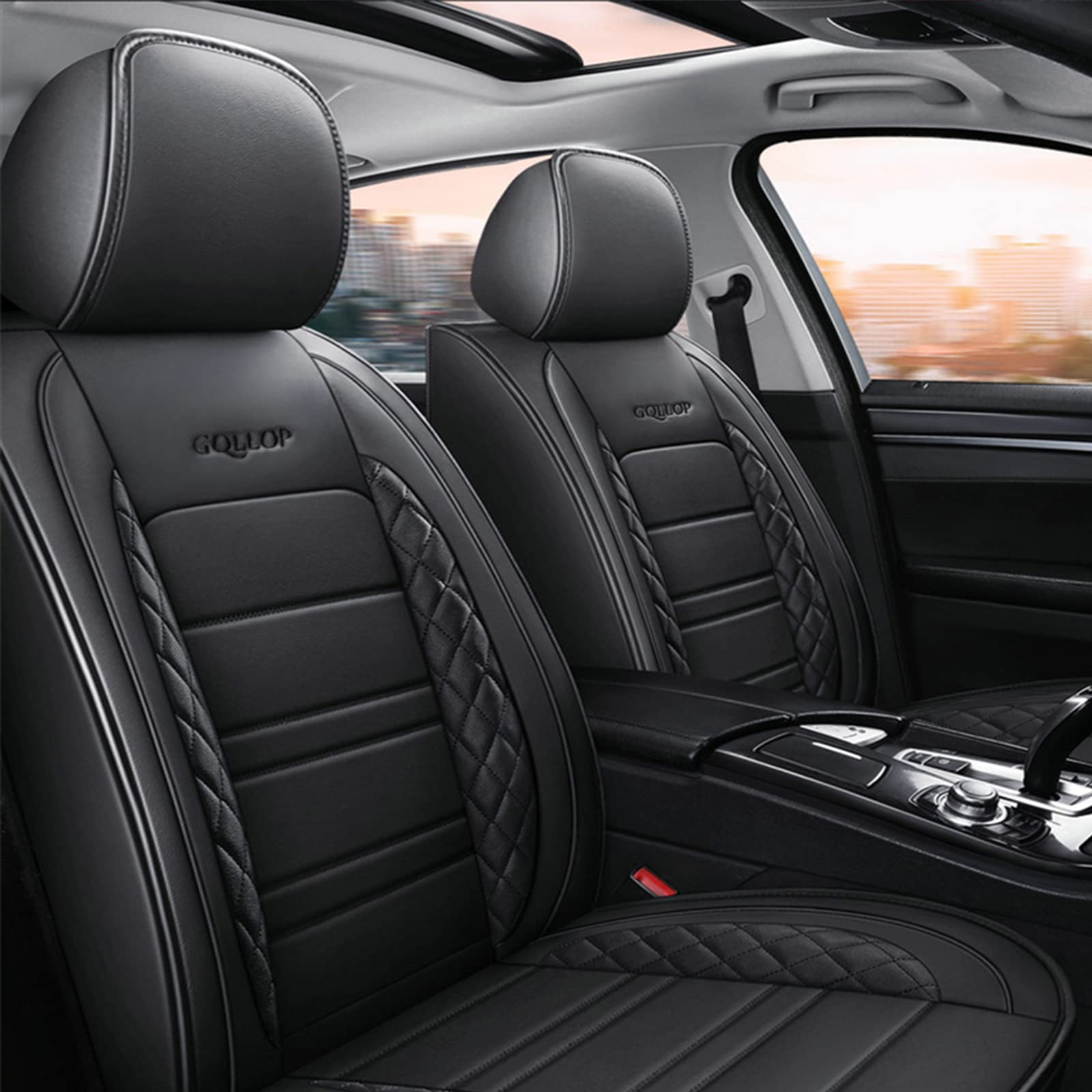 자동 시트 쿠션 커버, PU 가죽 보호대 세트, 5인승 - Leather Car Seat Covers Full Set Universal 리뷰 및 가격