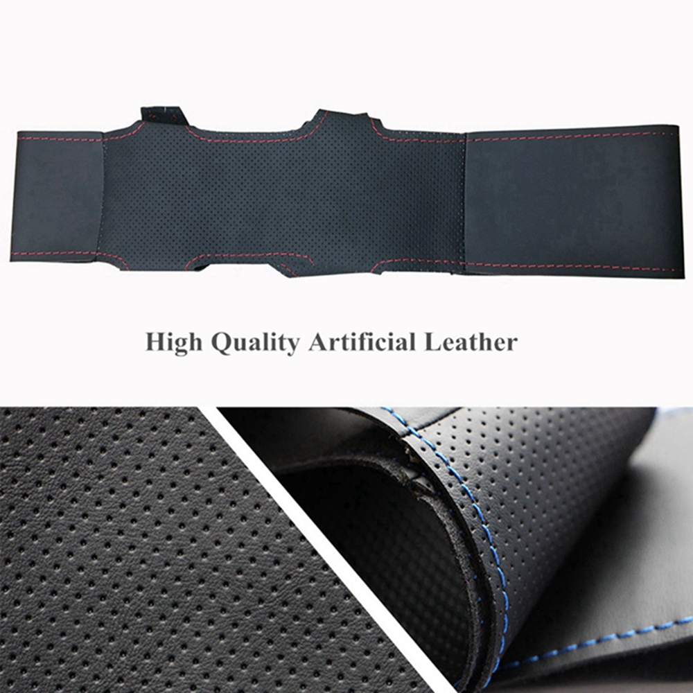 미끄럼 방지 인조 가죽 브레이드 자동차 핸들 커버, B - Car Steering Wheel Cover Anti Slip Breathable 리뷰 및 가격