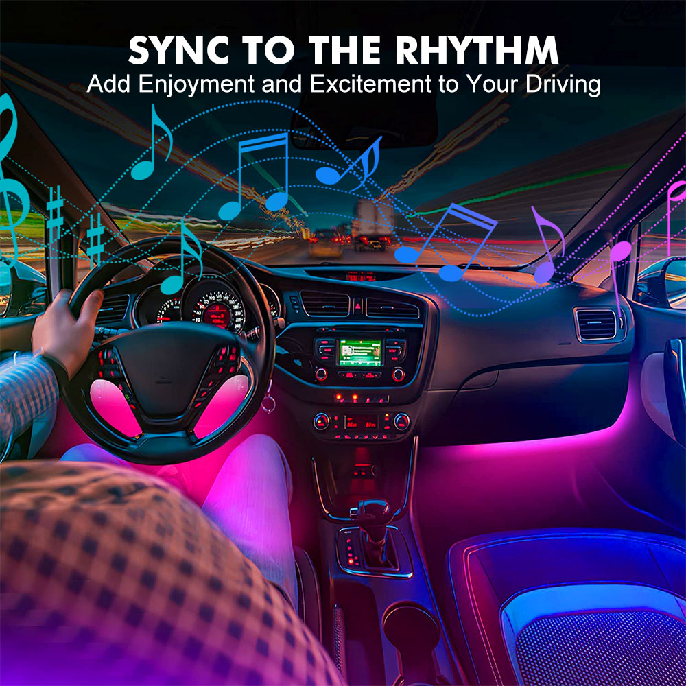네온 LED 자동차 실내등 APP 음악 원격 제어 RG - Led Ambient Interior Car Lights App Control 리뷰 및 가격