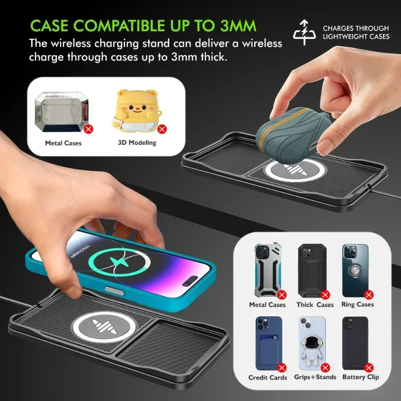 차량용 무선 충전기 패드 베이스 USB 케이블, 아이폰 - Wireless Car Charger Mount Fast Charging 리뷰 및 가격