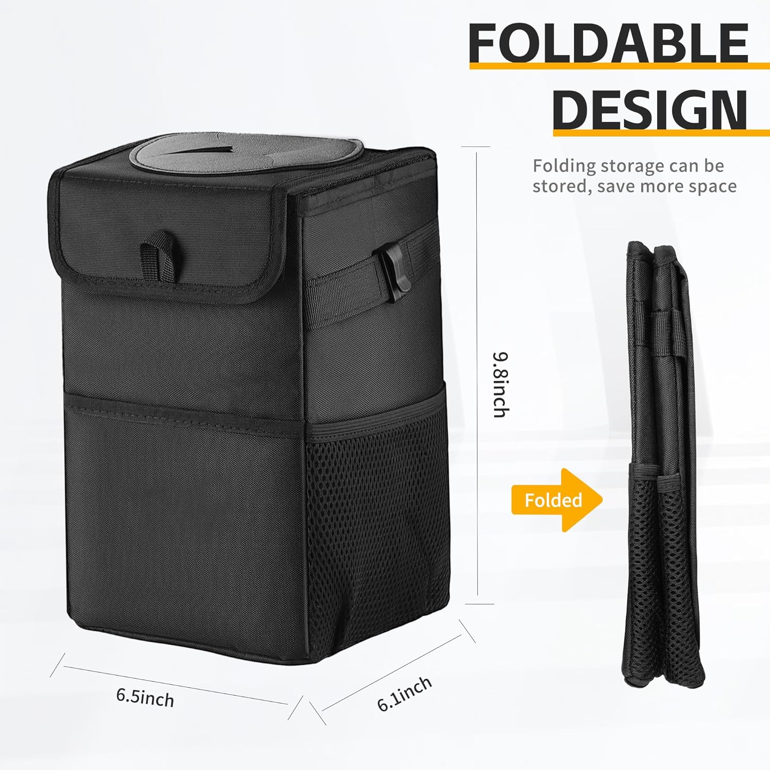 뚜껑 및 방수 보관 가방이 포함된 3-in-1 자동차  - Waterproof Car Trash Can With Lid 리뷰 및 가격