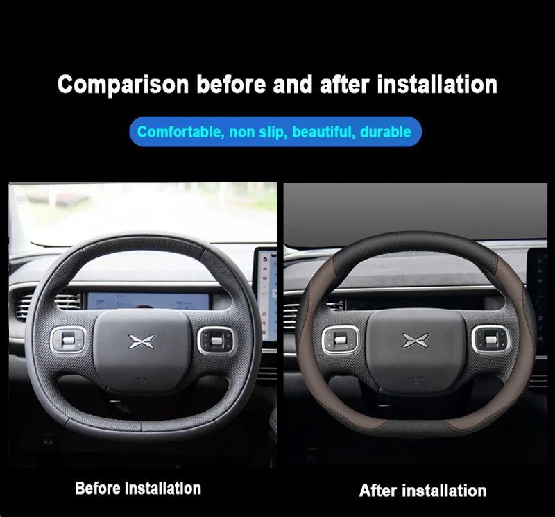자동차 핸들 커버 랩 거치대, Xpeng G6 P7 P - Car Steering Wheel Cover Anti Slip Breathable 리뷰 및 가격