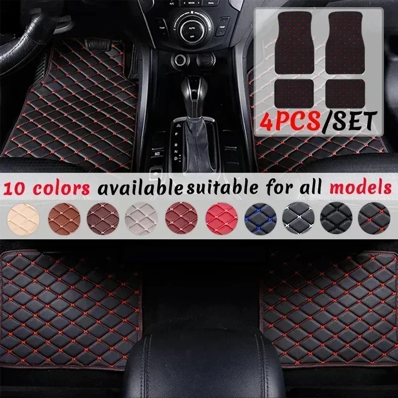 자동차 바닥 매트 4개 세트, 범용 PU 가죽 방수 자 - Car Floor Mats Universal Waterproof Leather 리뷰 및 가격