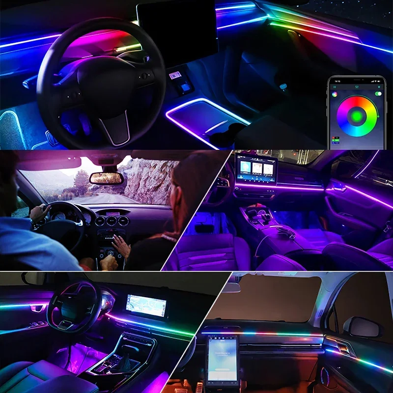 22 in 1 프리미엄 자동차 LED 실내 엠비언트 라 - Led Ambient Interior Car Lights App Control 리뷰 및 가격