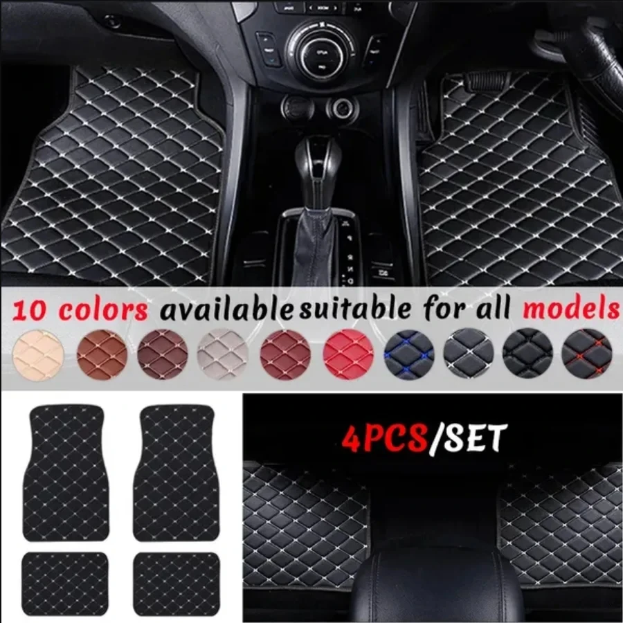 자동차 바닥 매트 4PCS 유니버설 PU 가죽 방수 자 - Car Floor Mats Universal Waterproof Leather 리뷰 및 가격