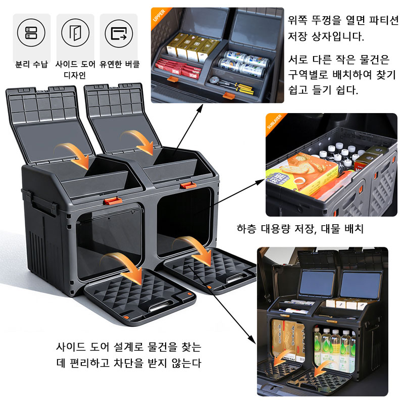 업그레이드된 경사형 자동차 트렁크 수납함 야외 캠핑 접 - Car Trunk Organizer Foldable Storage Box 리뷰 및 가격