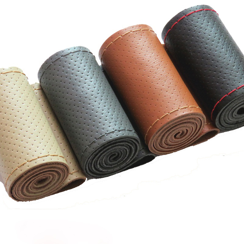 새로운 36 38 40cm 정품 가죽 자동차 자동차 핸 - Car Steering Wheel Cover Anti Slip Breathable 리뷰 및 가격